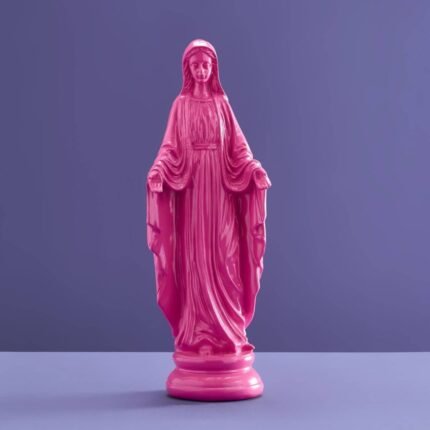 Decorative Madonna Figure Virgin Mary Magenta Art Sculptures
