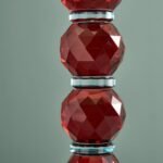 Candle Holder Fancy Crystal Red Round Glass | Art Sculptures
