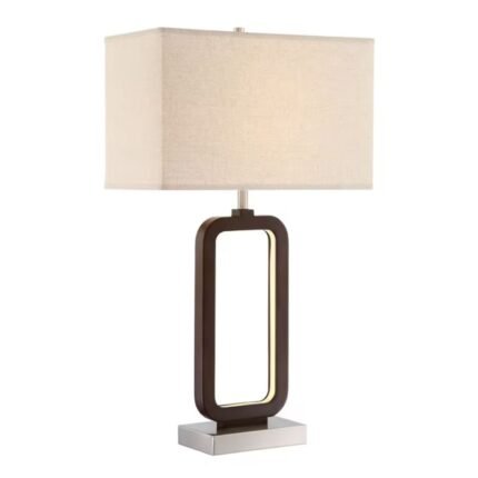 Leonard Walnut Shade Brass Table Lamp