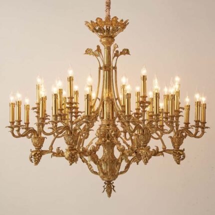 Orion Brass Sphere 36 Light Chandelier | Brass Chandelier