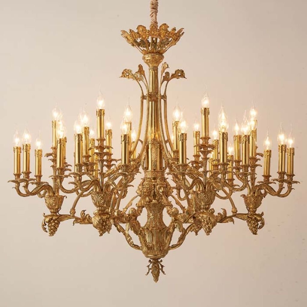 chan Orion Brass Sphere 36 Light Chandelier | Brass Chandelier