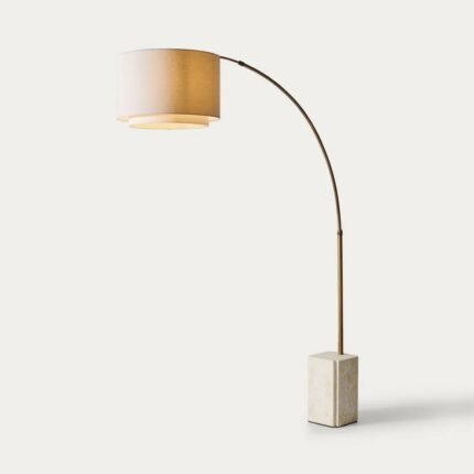 Radius Travertine Floor Lamp | Arched Floor Lamps for Living Room