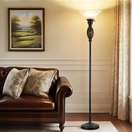70" Floor Standing Lamp with Glass Shade | Novelty Lamps