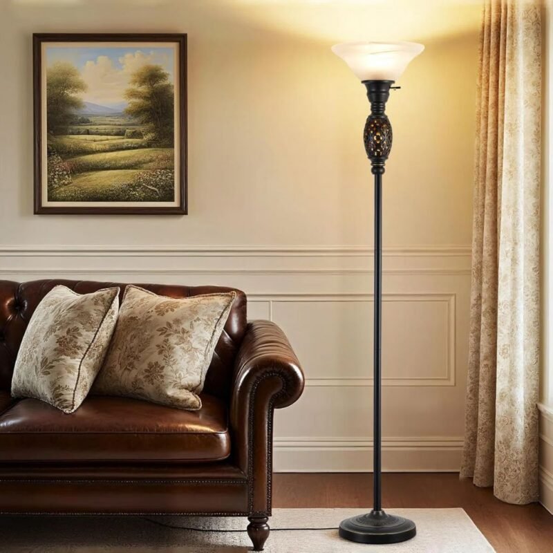 70" Floor Standing Lamp with Glass Shade | Novelty Lamps