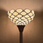 Tiffany Floor Lamp White Beads Style | Torchiere Floor Lamp