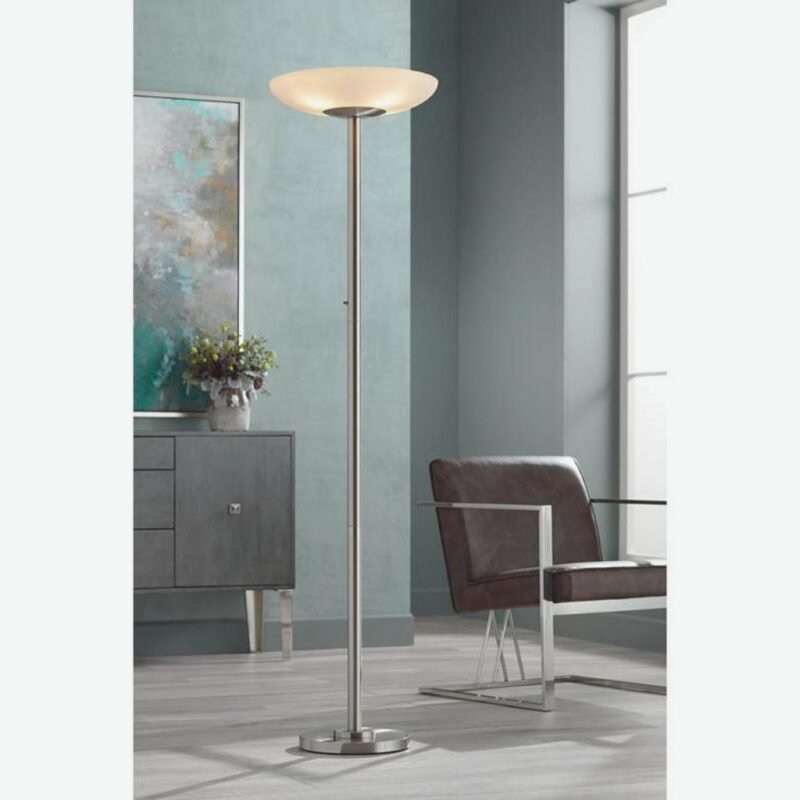 Nickel 4-Light Torchiere Floor Lamp