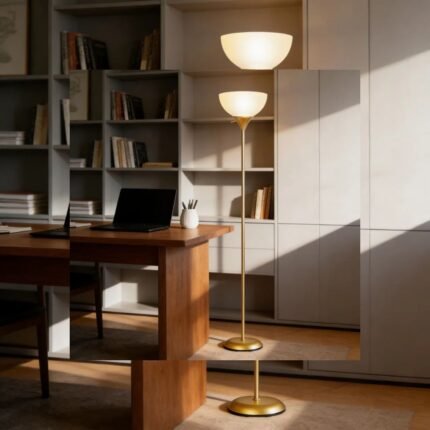 Nickel 4-Light Torchiere Floor Lamp | Silver Lamp