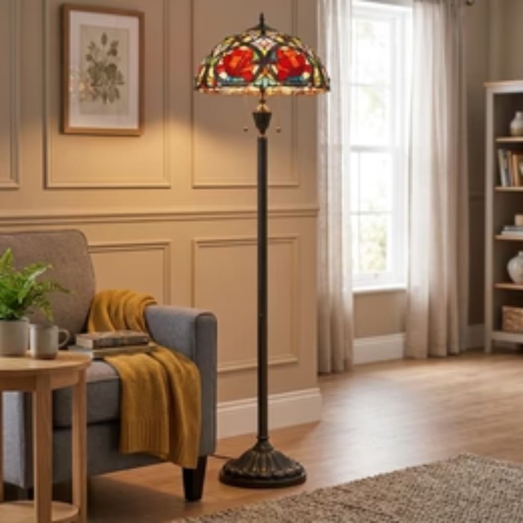 12 Quoizel Larissa Tiffany Floor Lamp | Tiffany Lamps for Sale
