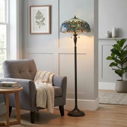 Blue Dragonfly Tiffany Floor Lamp | Tiffany Lamps for Sale