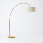 Overarching Linen Shade Floor Lamp | Brass Floor Lamps