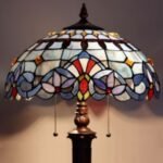 Capulina Traditional Art Style Standing Lamp | Light Blue Lamp