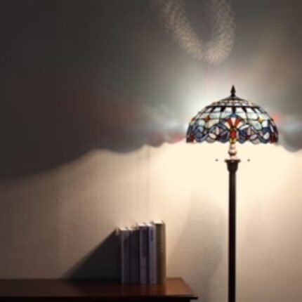Capulina Traditional Art Style Standing Lamp | Light Blue Lamp