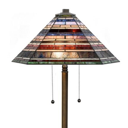 Blackish Bronze Pole Tiffany Floor Lamp | Industrial Style Floor Lamp