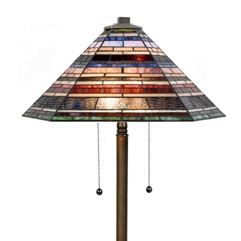 Blackish Bronze Pole Tiffany Floor Lamp | Industrial Style Floor Lamp