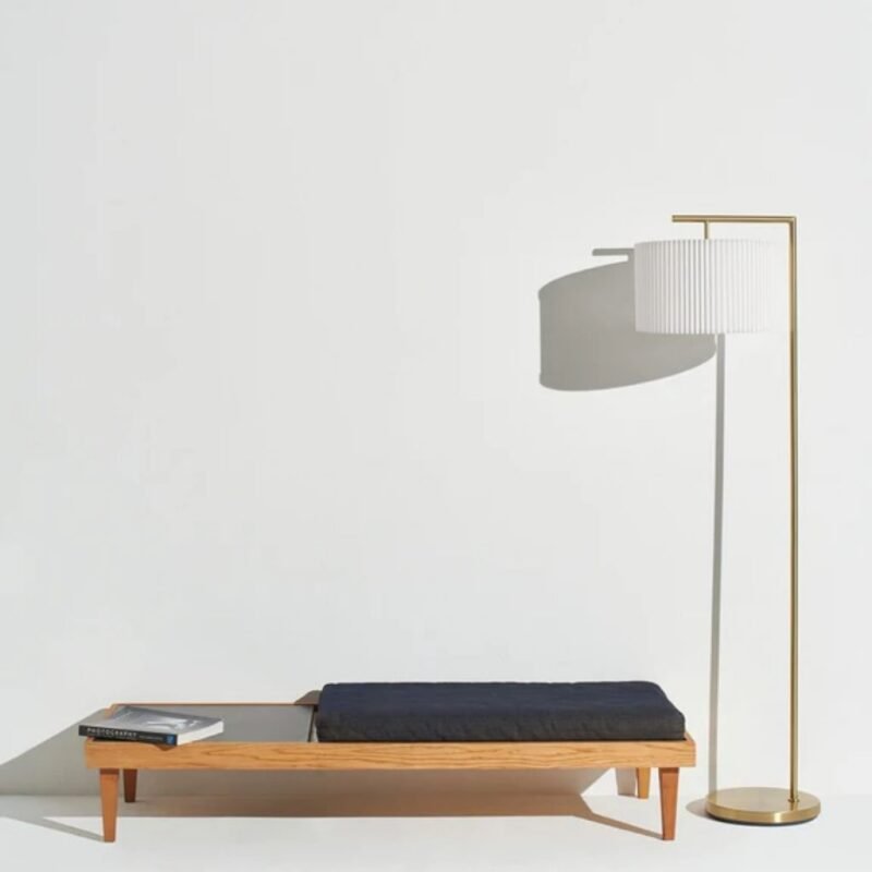 Montage Modern Floor Lamp Pleated Brass