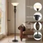 70" Floor Standing Lamp with Glass Shade | Novelty Lamps