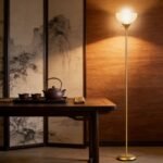 Nickel 4-Light Torchiere Floor Lamp | Silver Lamp