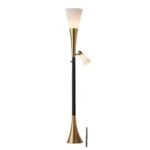 Possini Fortuna Torchiere Floor Lamp with Reading Light | Art Deco Floor Lamp