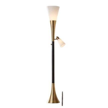 Possini Fortuna Torchiere Floor Lamp with Reading Light | Art Deco Floor Lamp