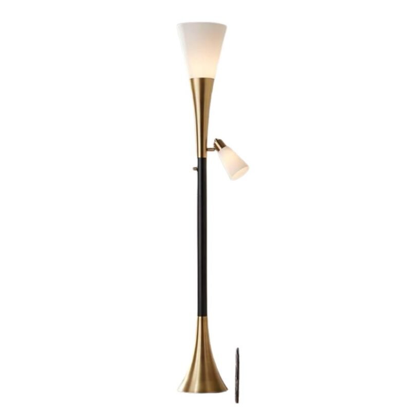 Possini Fortuna Torchiere Floor Lamp with Reading Light | Art Deco Floor Lamp