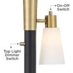 Possini Fortuna Torchiere Floor Lamp with Reading Light | Art Deco Floor Lamp