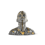 THE DREAMER BUST SCULPTURE BY LAOLU in white, black and gold luster