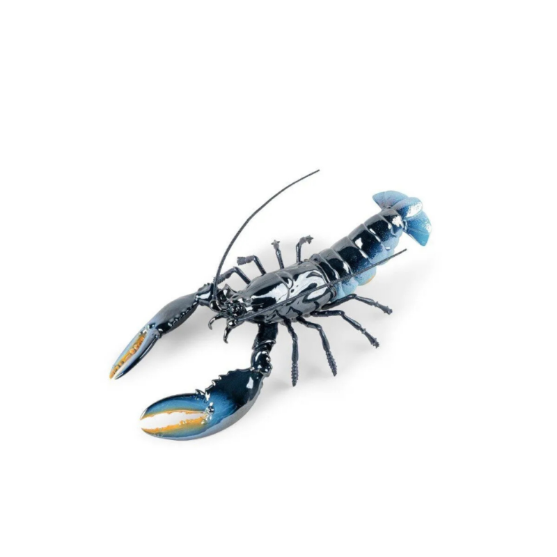 LOBSTER SCULPTURE BLUE Kings of the Sea by José Luis Santes, gloss finish