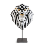 LION MASK BLACK GOLD in white, black, and gold by José Luis Santes — Fierce Portraits collection