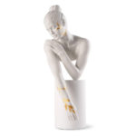 REFLECTIONS OF NATURE HER SCULPTURE WHITE GOLD leaf decoration by Ernest Massuet