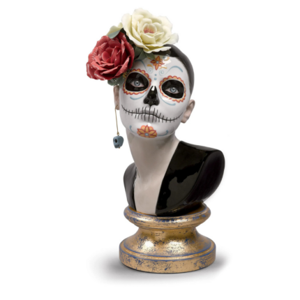BEAUTIFUL CATRINA SCULPTURE LIMITED EDITION by Raul Rubio — gloss finish with colourful Mexican motifs