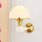 MERVE KAHRAMAN CABINET OF CURIOSITIES MUSHROOM GLASS SCONCE WALL LIGHT IN CREAM