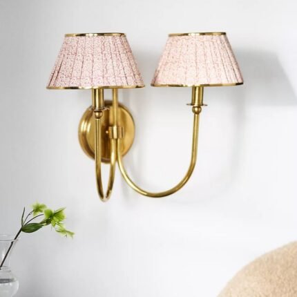LEE DOUBLE ARTICULATING SHADED BRASS SCONCE WALL LIGHT KARI