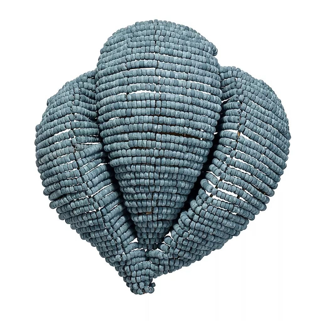 ANGUILLA WOOD BEADED WALL SCONCE IN BLUE ANGUILLA WOOD BEADED WALL SCONCE IN BLUE