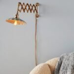 GRETA SCALLOPED ACCORDION SCONCE WALL LIGHT IN BRASS SLATE