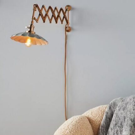 GRETA SCALLOPED ACCORDION SCONCE WALL LIGHT IN BRASS SLATE