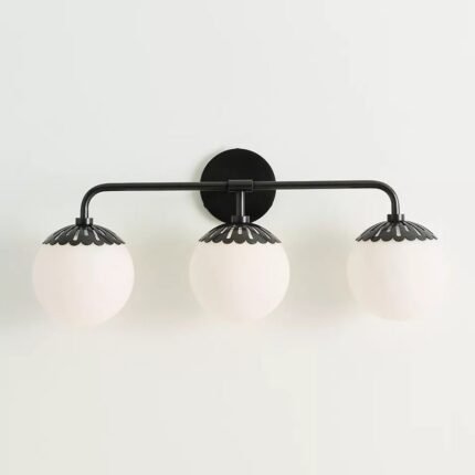 PAIGE TRIPLE BATH VANITY SCONCE WALL LIGHT IN BLACK