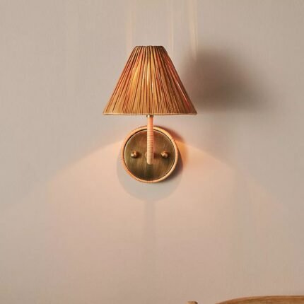 DELPHINE RATTAN SCONCE WALL LIGHT