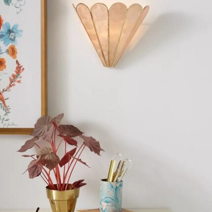 MADELYN CAPIZ FACETED SCONCE WALL LIGHT | PINK LAMPS