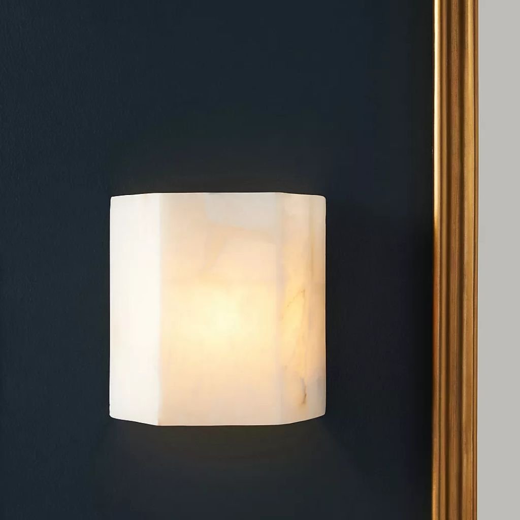 BOREALIS ALABASTER HEXAGON SCONCE WALL LIGHT BOREALIS ALABASTER HEXAGON SCONCE WALL LIGHT