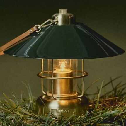 BARBOUR X ANTHROPOLOGIE GREEN METAL RECHARGEABLE LANTERN