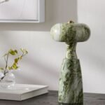 MARZELA WASHED MARBLE SCULPTURAL RECHARGEABLE TABLE LAMP