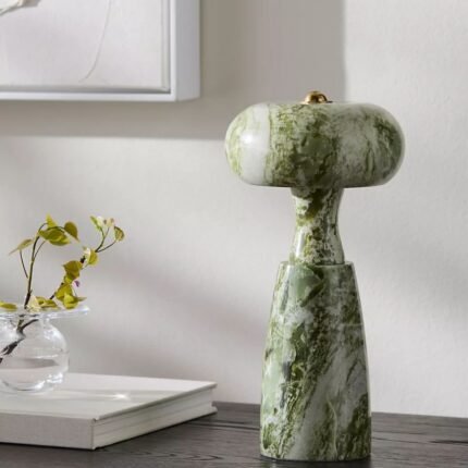MARZELA WASHED MARBLE SCULPTURAL RECHARGEABLE TABLE LAMP