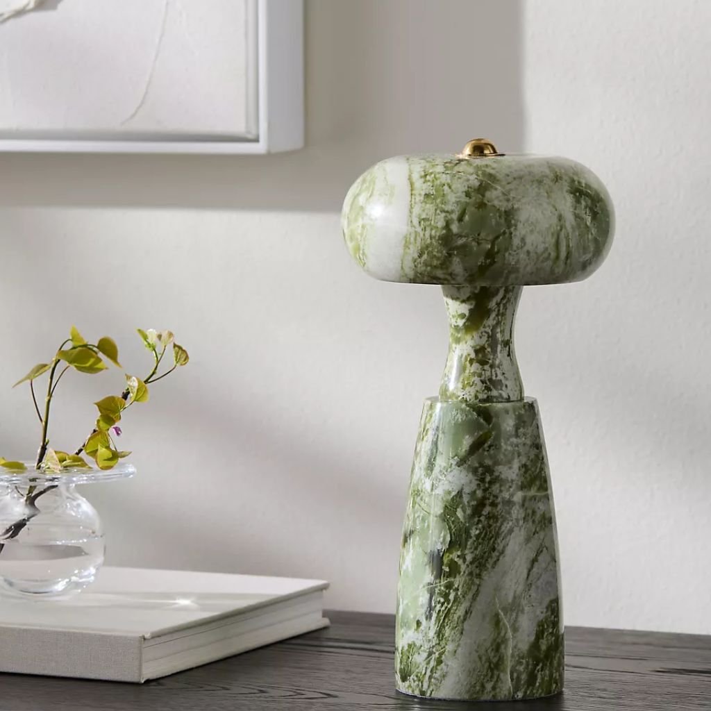 MARZELA WASHED MARBLE SCULPTURAL RECHARGEABLE TABLE LAMP MARZELA WASHED MARBLE SCULPTURAL RECHARGEABLE TABLE LAMP