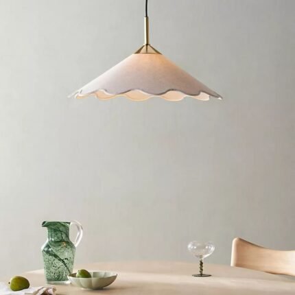 MITZI SODSAI SCALLOPED FABRIC SHADE PENDANT