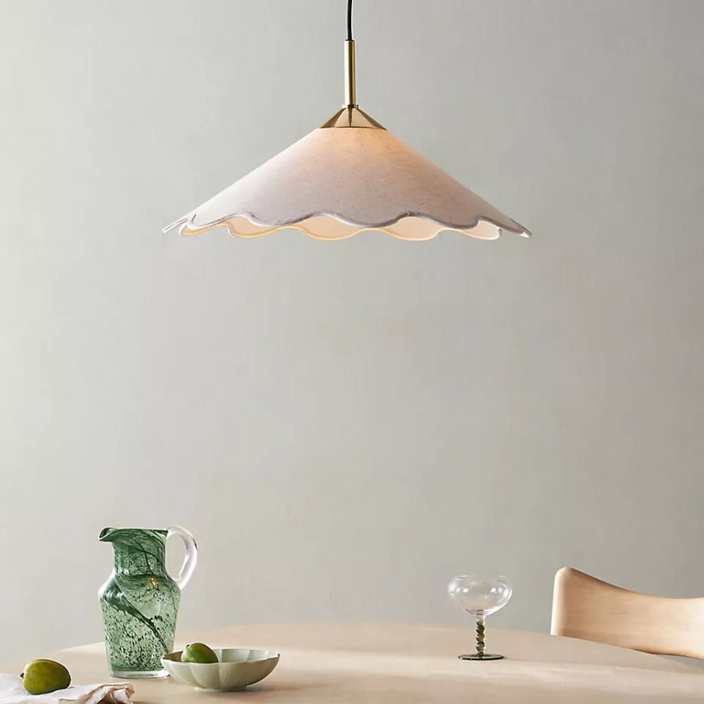 MITZI SODSAI SCALLOPED FABRIC SHADE PENDANT MITZI SODSAI SCALLOPED FABRIC SHADE PENDANT