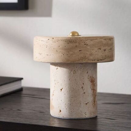 TESSARI WASHED TRAVERTINE ACCENT TABLE LAMP