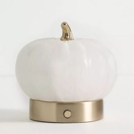 PUMPKIN ALABASTER RECHARGEABLE CORDLESS TABLE LAMP