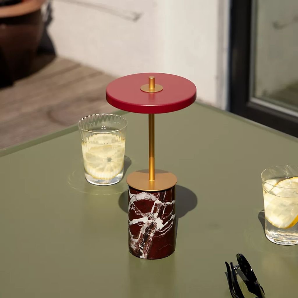 ASTERIA MOVE MARBLE MINI CORDLESS RECHARGEABLE TABLE LAMP RED ASTERIA MOVE MARBLE MINI CORDLESS RECHARGEABLE TABLE LAMP RED