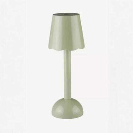 ADDISON ROSS SCALLOP LED LACQUERED CORDLESS RECHARGEABLE TABLE LAMP LIGHT GREEN