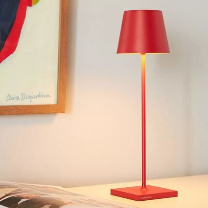 POLDINA PRO CORDLESS RECHARGEABLE LED TABLE LAMP RED